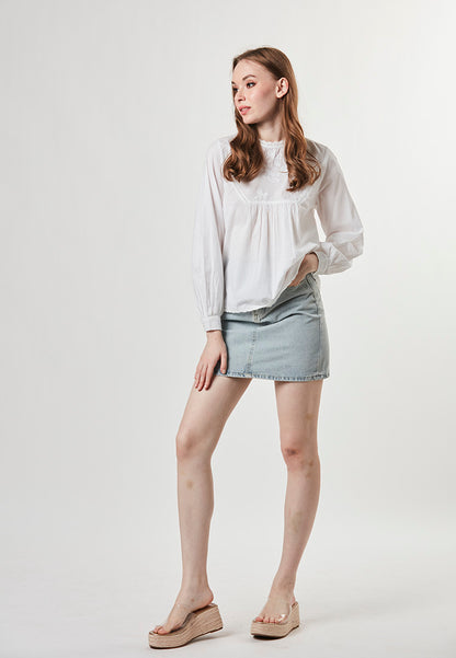 JULIET - Blouse with Embroidered Front Yoke