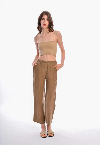 East India Company - Yasmim Straight Leg Linen Pants