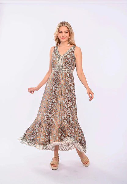 East India Company Zenith- Boho Printed Long Dress