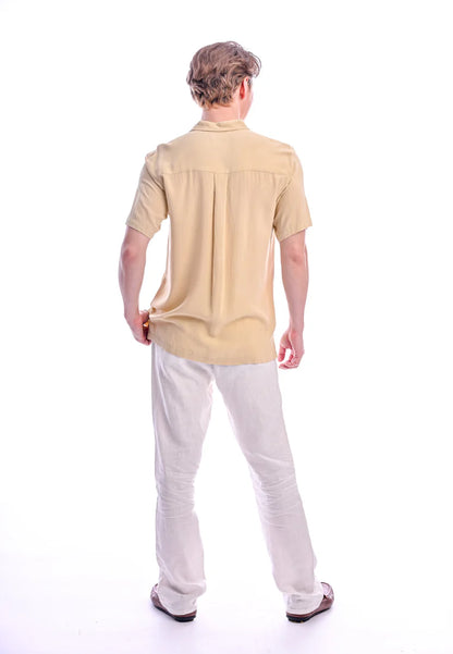 East India Company -Zuriel Regulat Fit Short Sleeve Embroidered Shirt