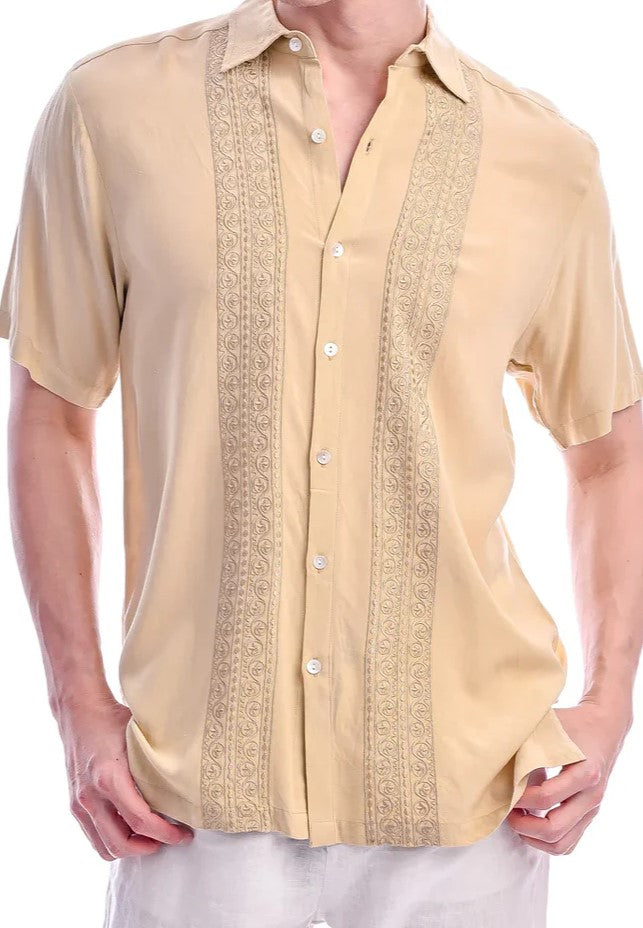 East India Company -Zuriel Regulat Fit Short Sleeve Embroidered Shirt